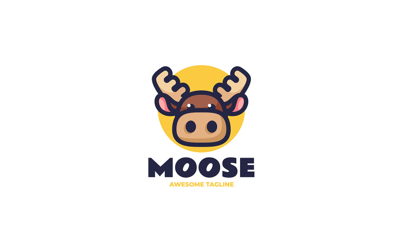 Moose Simple Mascot Logo Style Logo Template