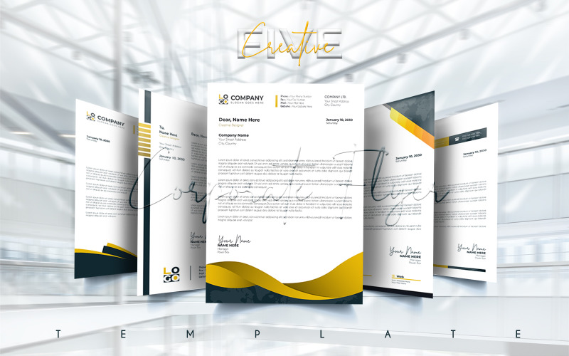 Professional Business Letter Head Template. Corporate Identity