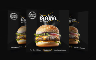 Professional restaurant burger social media poster design