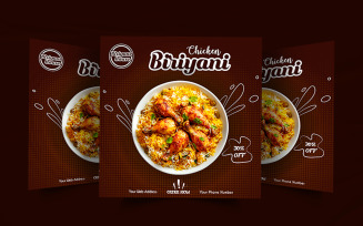 Restaurant biriyani social media poster template