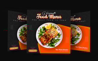 Restaurant food social media post template