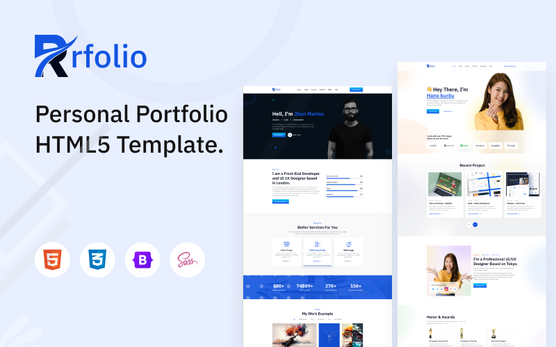 RRfolio - Personal Portfolio Html5 Template Website Template