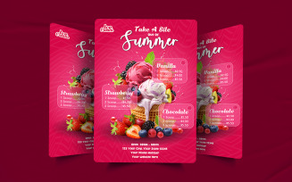Take a bite out of summer promotional restaurant ice cream template.