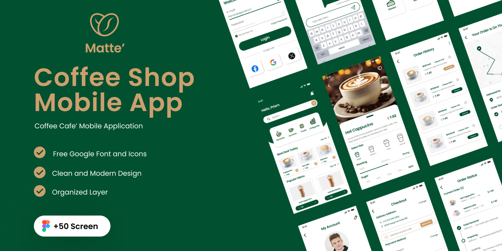 Matte - Cafe Mobile App UI Kit