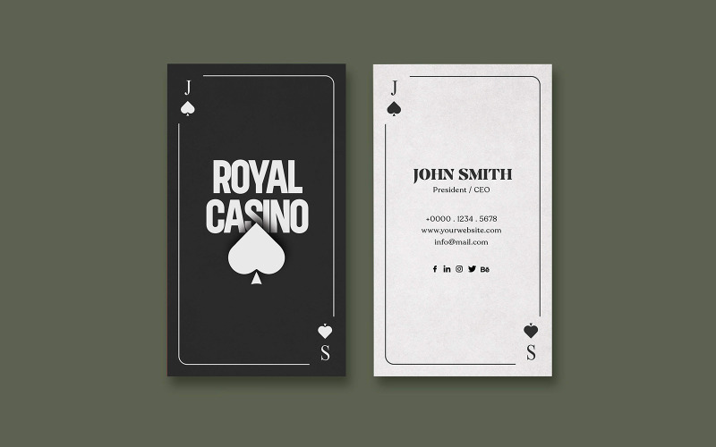 Casino or Poker Business Card Template Corporate Identity
