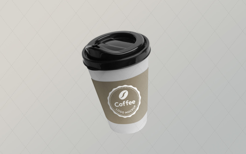 Coffee-to-go paper cup with customizable logo mockup Product Mockup