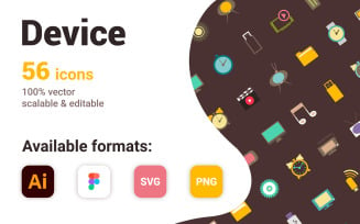 Flat device icons for web design