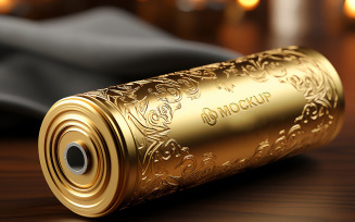 Gold paper roll mockup luxury gold mockup golden logo mockup