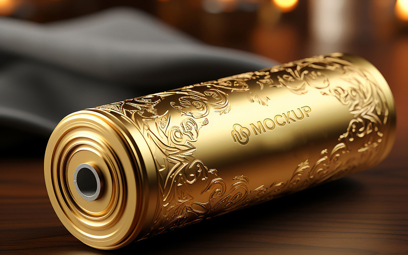 Gold paper roll mockup luxury gold mockup golden logo mockup Product Mockup