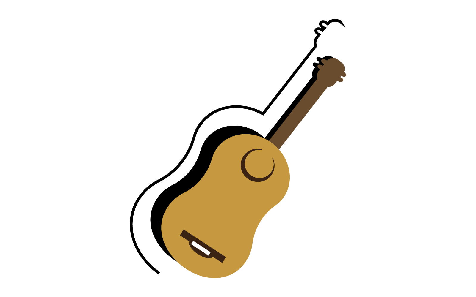 Guitar logo flat design vector illustration template