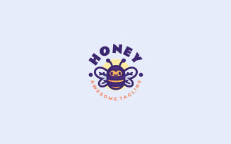 Honey Bee Mascot Cartoon Logo