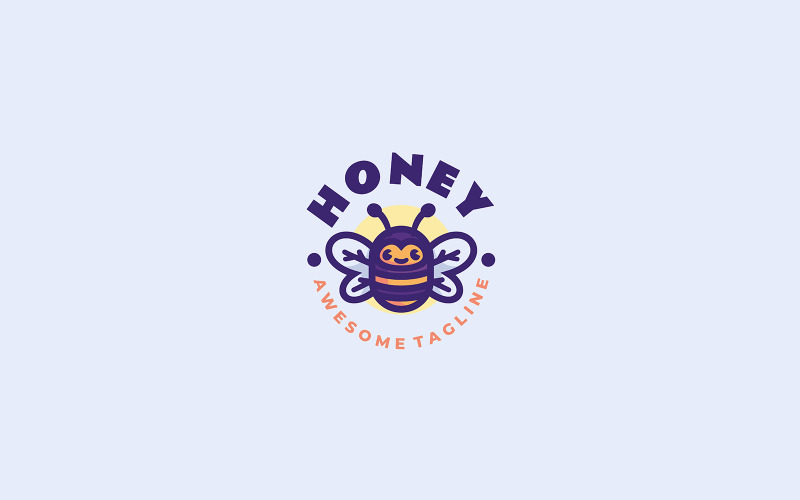 Honey Bee Mascot Cartoon Logo Logo Template