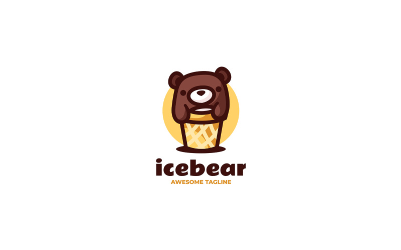 Ice Bear Mascot Cartoon Logo Logo Template