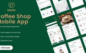 Matte Coffee Shop Mobile App UI Kit