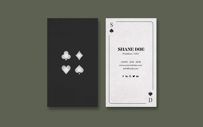Poker Business Card Design Template Corporate Identity