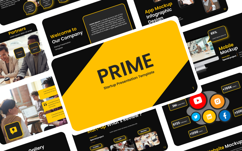 Prime - Startup Presentation Template PowerPoint Template