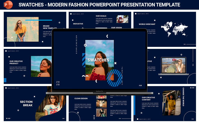 Swatches - Modern Fashion Presentation Template PowerPoint Template
