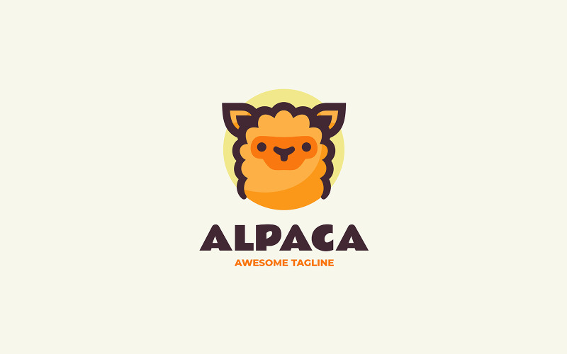 Alpaca Simple Mascot Logo Logo Template