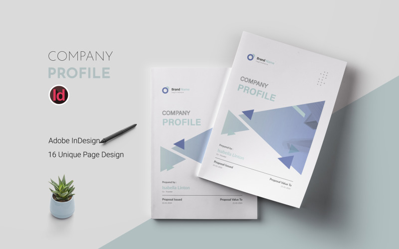 Company Profile Template - This 16 Page Brochure can present a detailed overview Corporate Identity