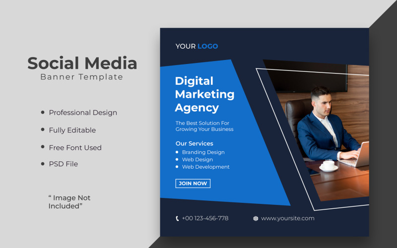 Digital marketing agency or corporate social media post template 01 Social Media