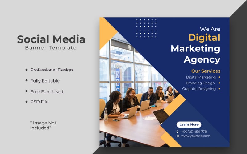 Digital marketing agency or corporate social media post template 04 Social Media