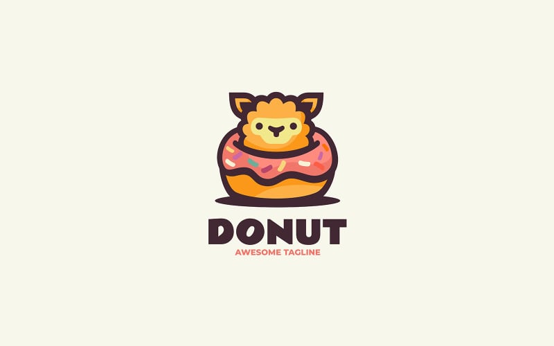Donut Mascot Cartoon Logo Logo Template