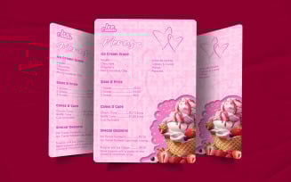 Professional ice cream menu template.