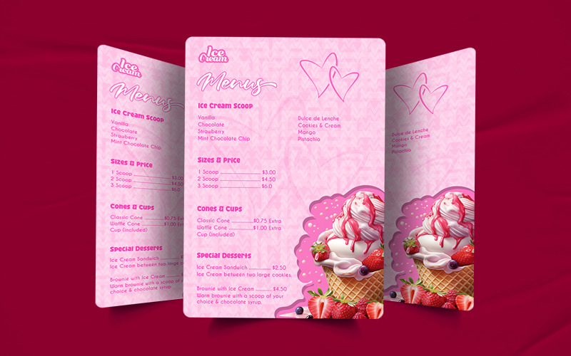 Professional ice cream menu template. Corporate Identity