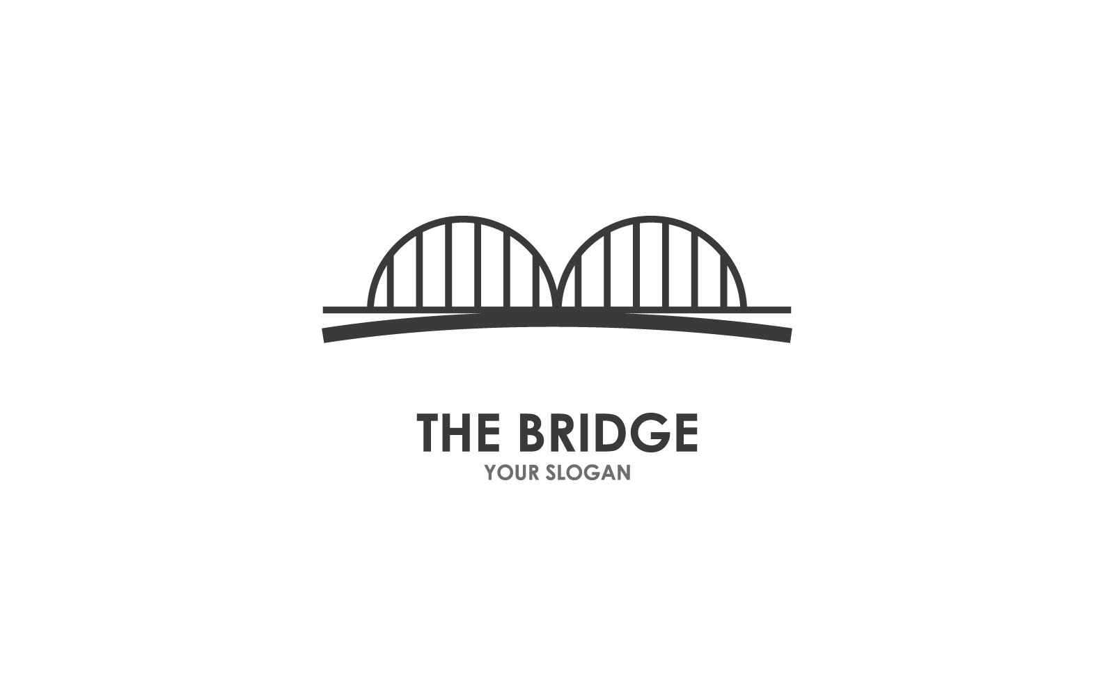 Bridge ilustration logo vector flat design template
