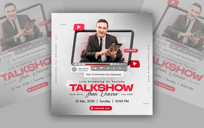Business Talkshow Live Streaming Social Media Post Template