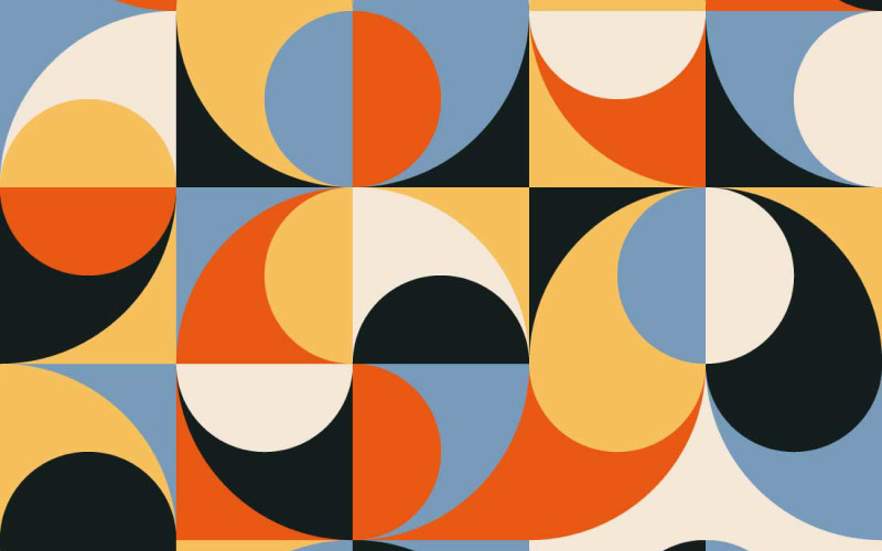 Circles Bauhaus Style Background Pattern