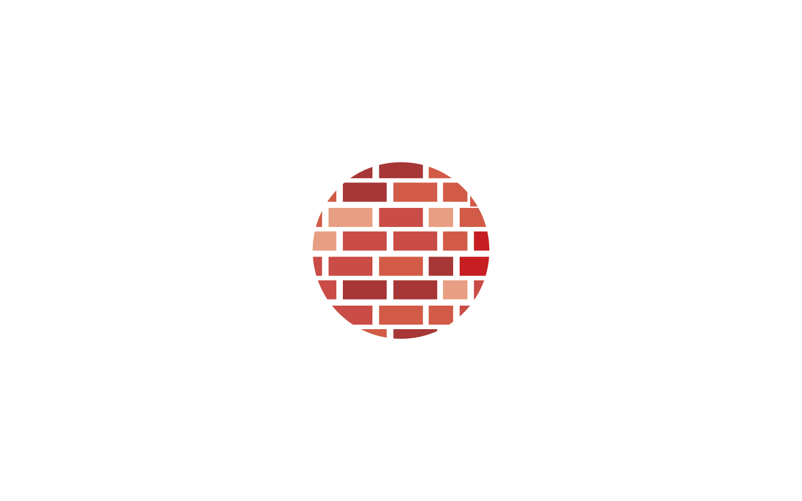 Disegno dell'illustrazione vettoriale dell'icona del logo del muro di mattoni