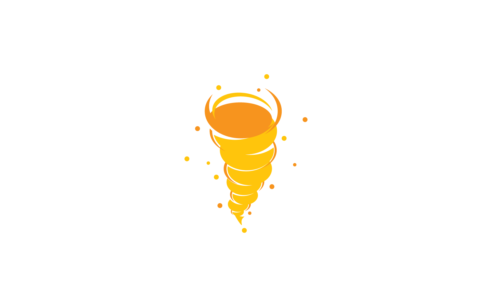 Diseño plano del ejemplo del vector del icono del logotipo del tornado del viento