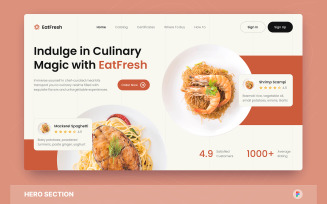 EatFresh - Meal Kit Hero Section Figma Template