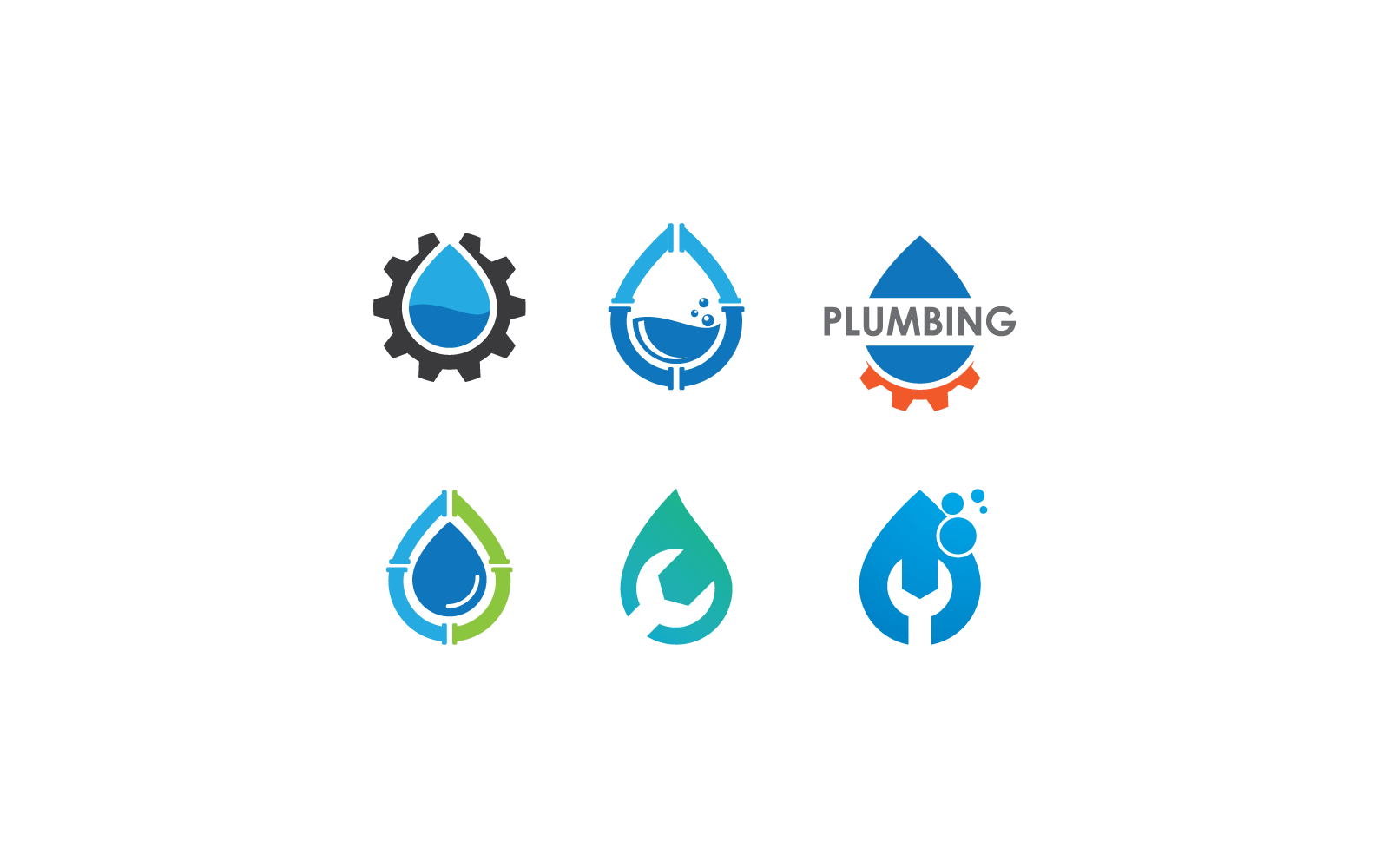 Impianto idraulico logo vettoriale business design piatto