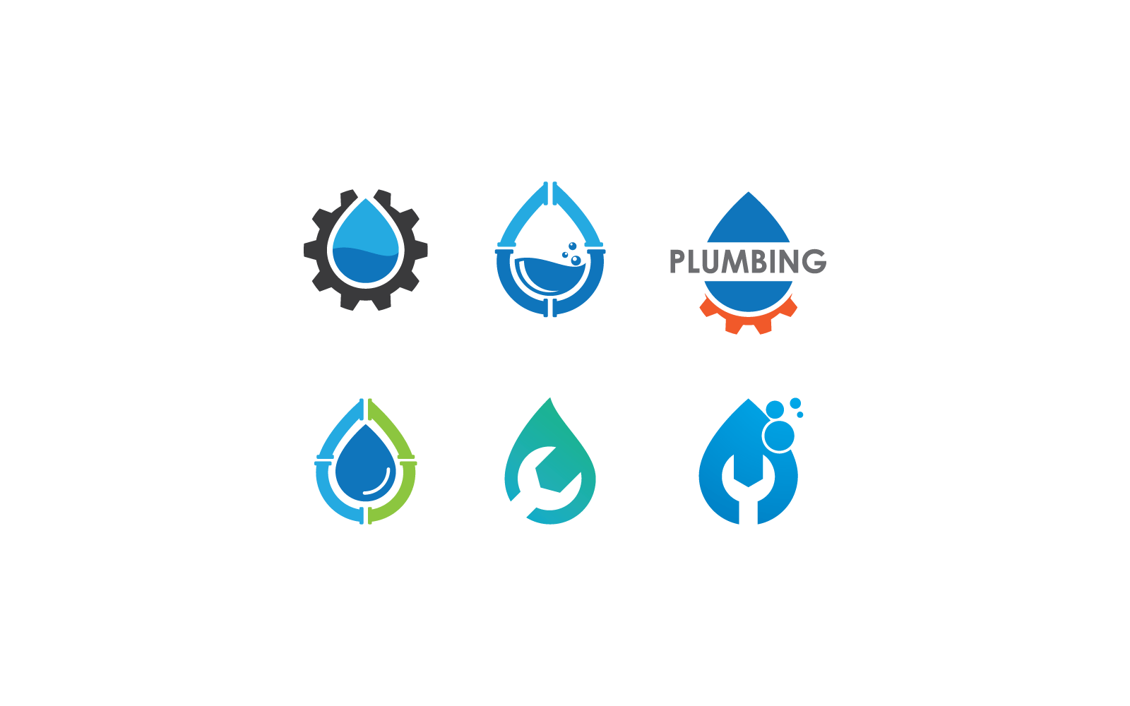Plumbing logo vector flat design business Logo Template