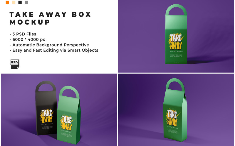 Take Away Box Mockup Template 1 Product Mockup