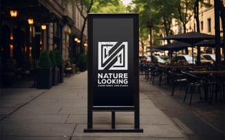 Cafe outdoor board mockup_outdoor sign board mockup