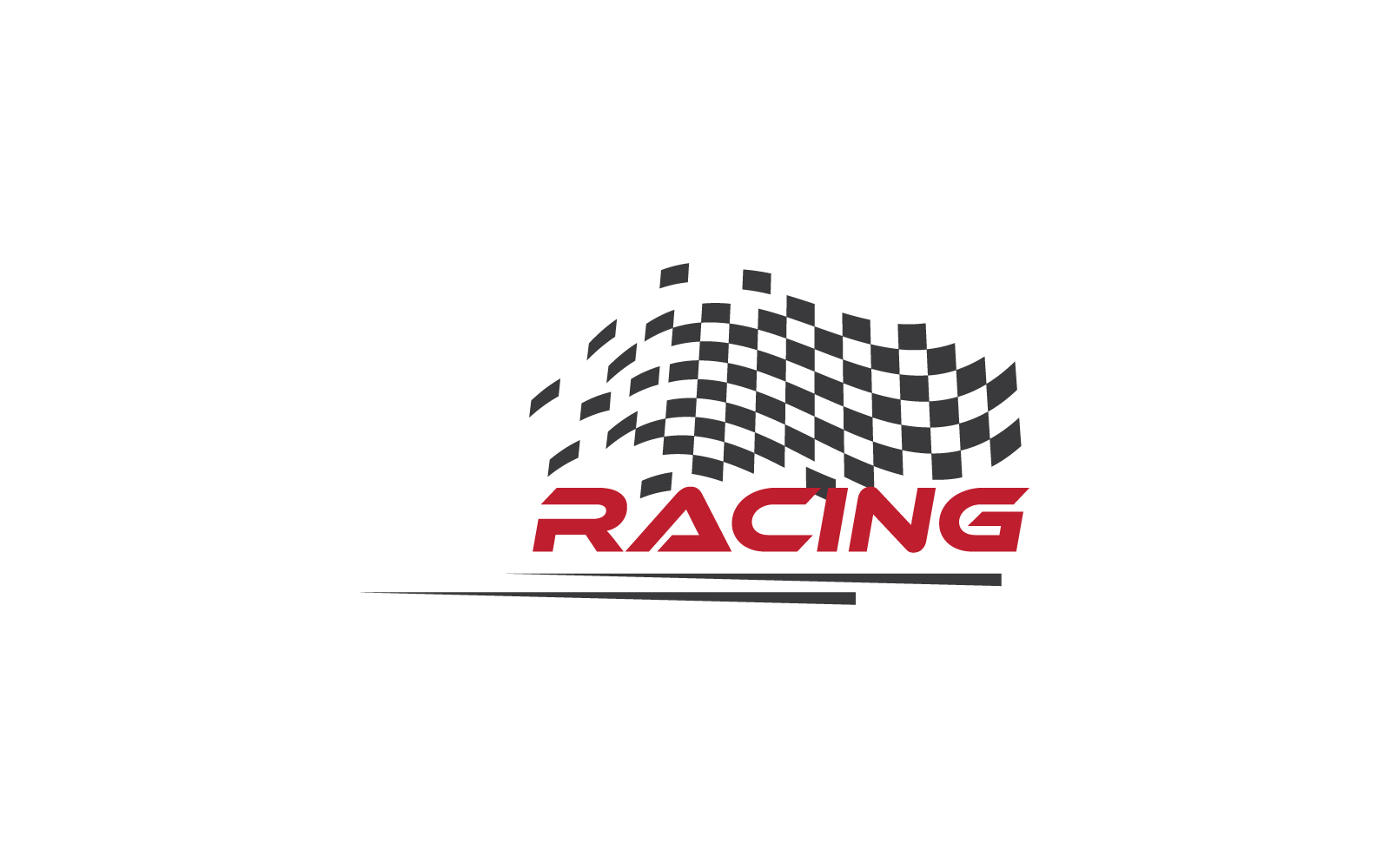 Race flag logo illustration vector template