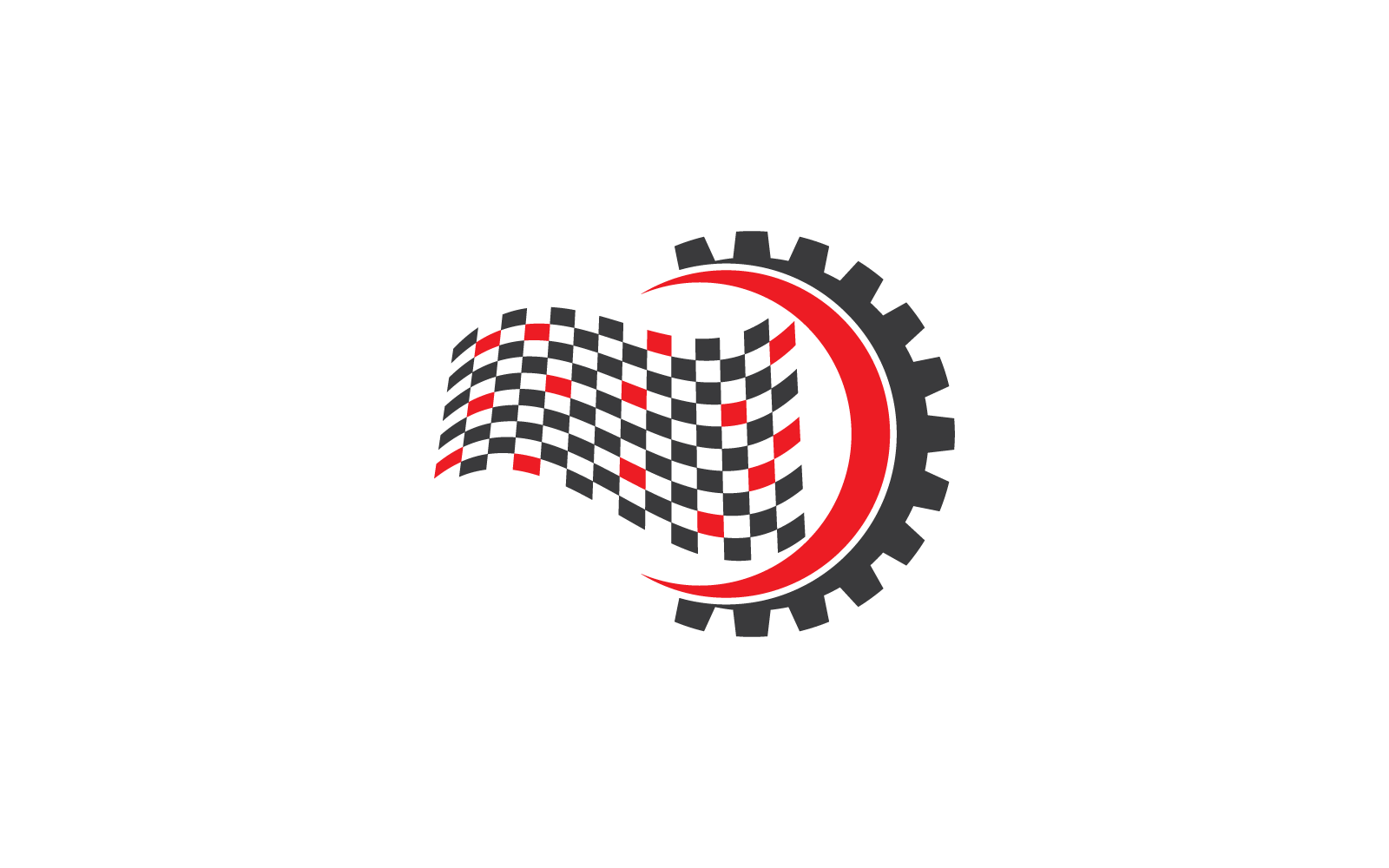 Yarış bayrağı illüstrasyon logo şablonu