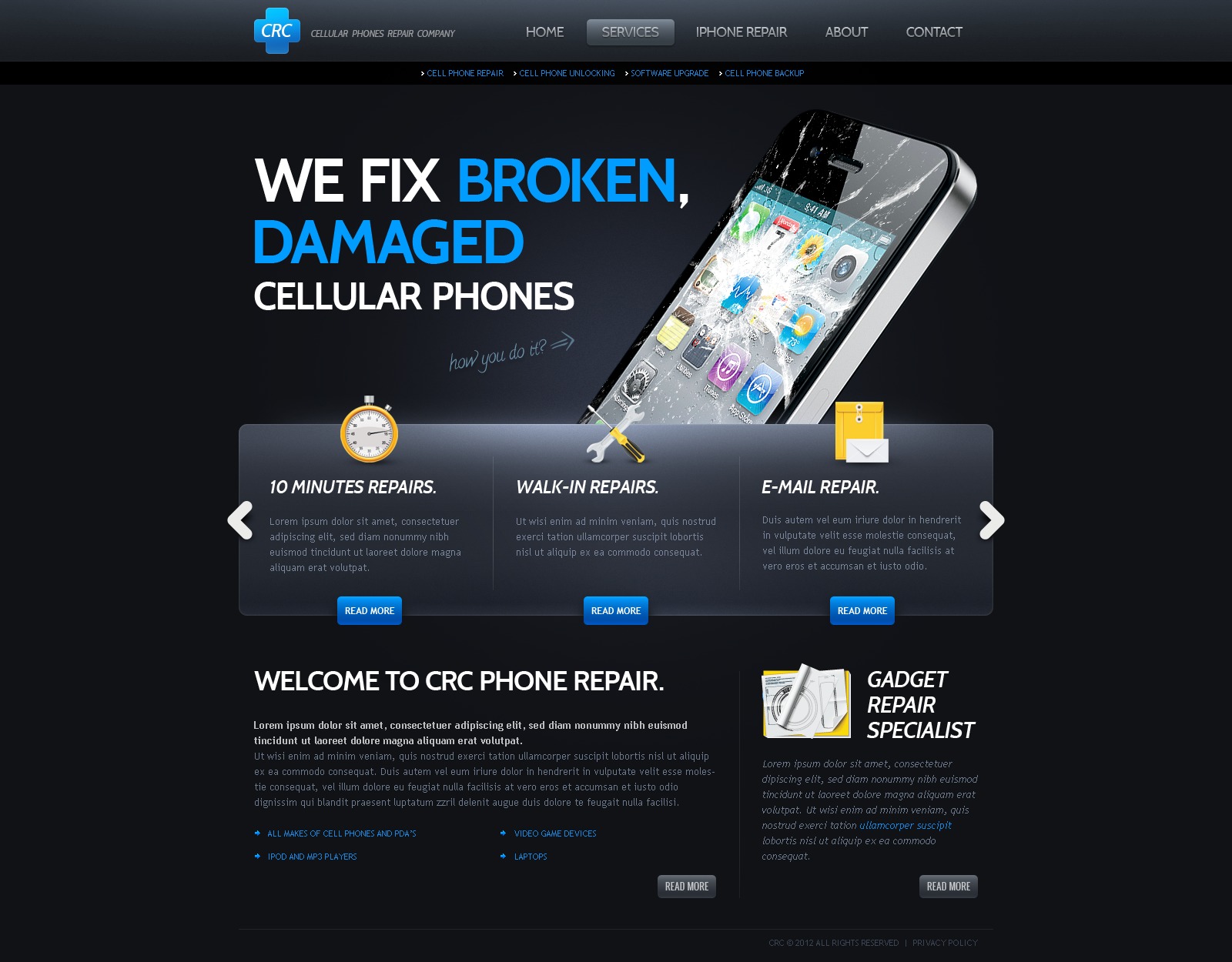 Cell Phone Company Website Template