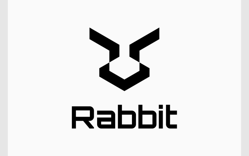 Abstract Rabbit Modern Logo Logo Template