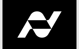 Letter N Modern Geometric Logo
