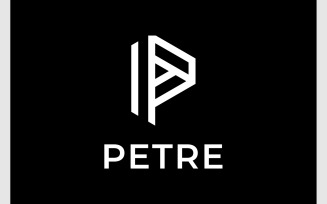 Letter P Geometric Line Art Logo