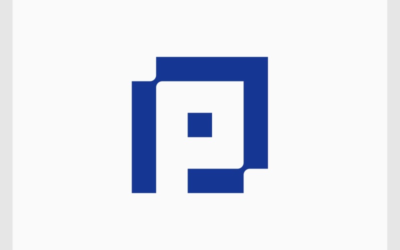 Letter P Square Simple Logo Logo Template