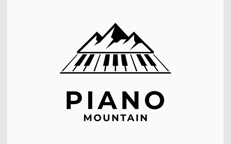 Mountain Hill Piano Musical Logo Logo Template