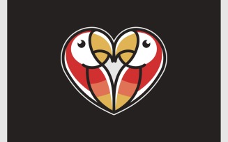Parrot Bird Love Heart Illustration