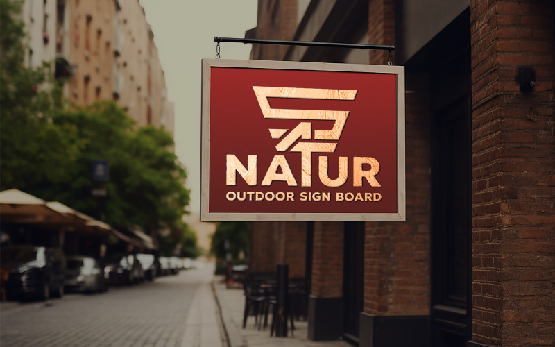 Outdoor sign board mockup_store front sign board mock-up Product Mockup