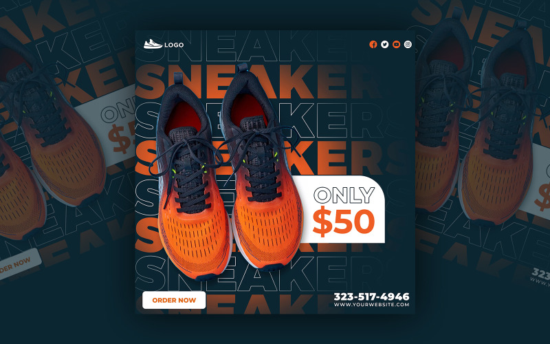 Sneakers Shoes Social Media Post Template