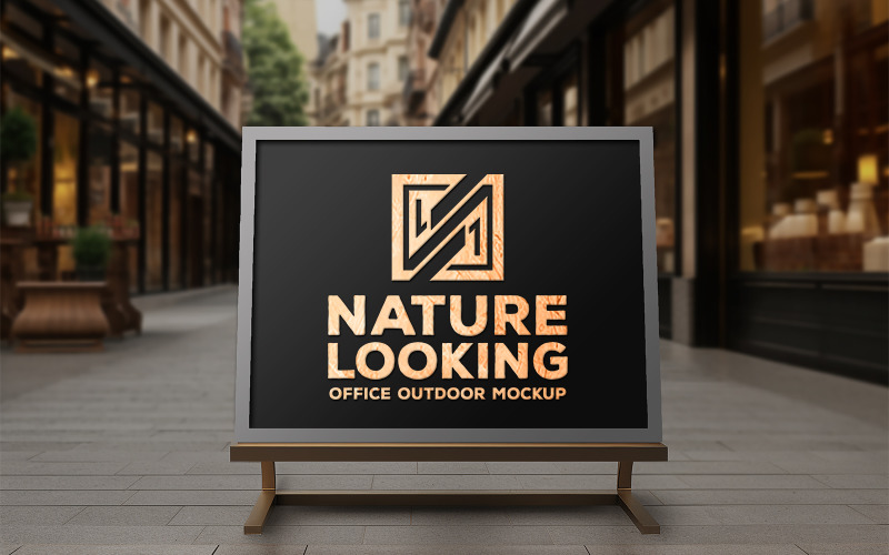 Store front board mockup_outdoor sign board mockup Product Mockup